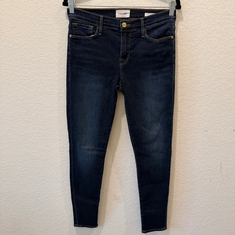 Frame Le Skinny de Jeanne Dark Wash Mid Rise Skinny Jeans Size 29